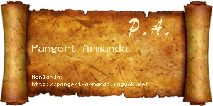 Pangert Armanda névjegykártya